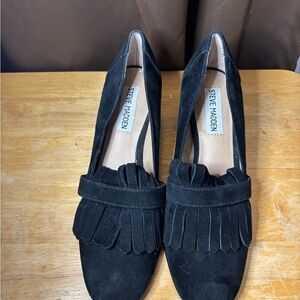 Steve Madden Black Suede Loafers